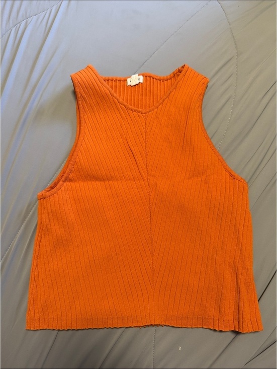 Garage Tops - Garage Orange Ribbed Crop Tank